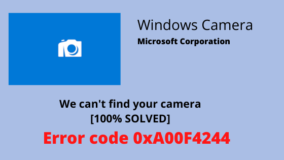 windows 10 cant find camera