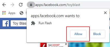 Allow flash popup